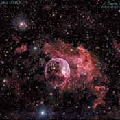 NGC 7635 Bubble Nebula C14-f7 294MCP 229min-GraXpert-GHS 16Jul2024-signed